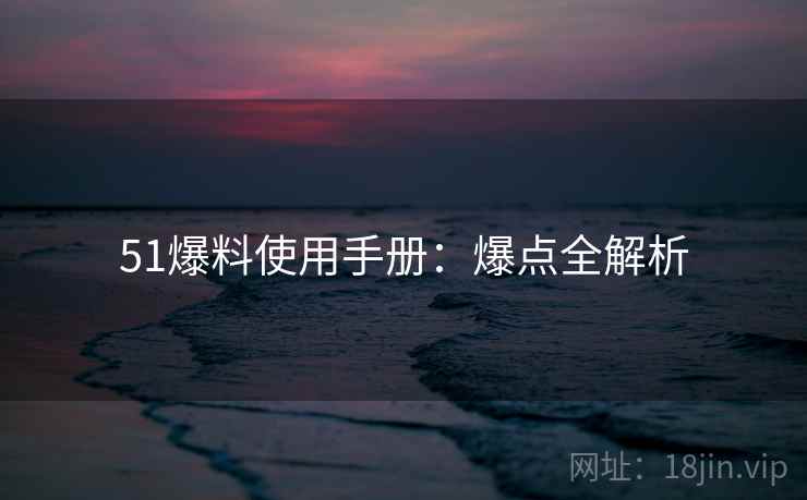 51爆料使用手册：爆点全解析