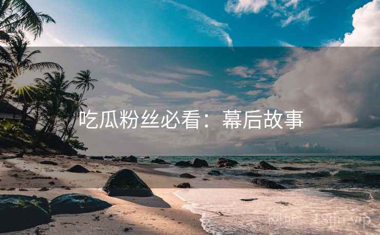 吃瓜粉丝必看：幕后故事