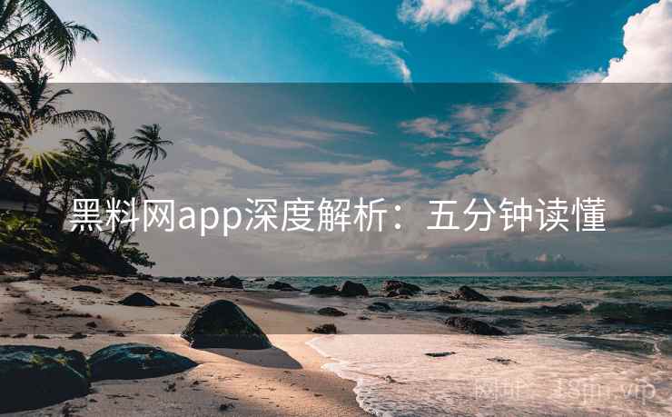 黑料网app深度解析：五分钟读懂
