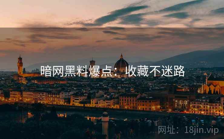 暗网黑料爆点：收藏不迷路