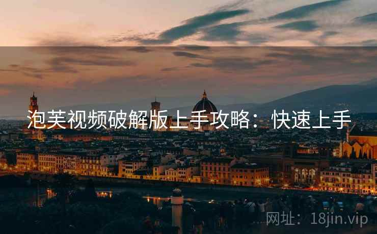 泡芙视频破解版上手攻略：快速上手